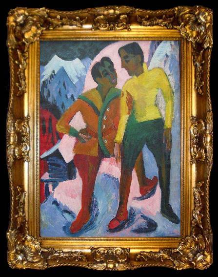 framed  Ernst Ludwig Kirchner Two Brothers,, ta009-2